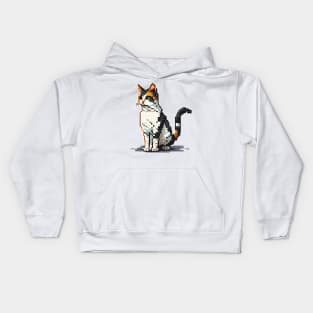 Cat Pixel - Cat Thinking About Life Kids Hoodie